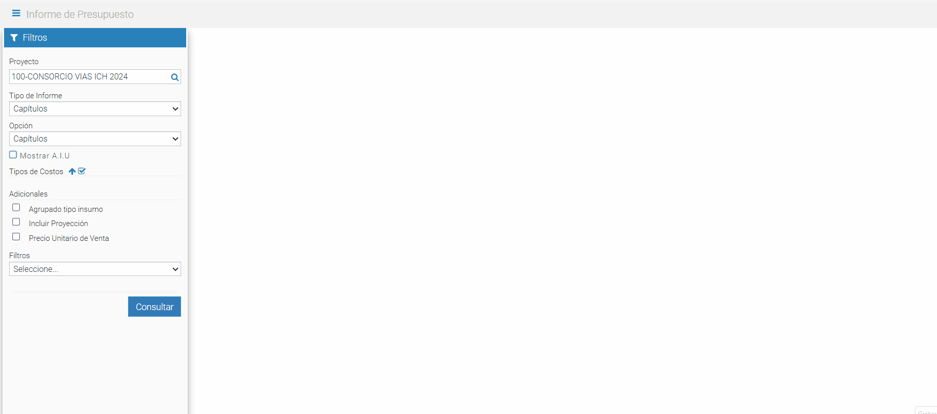 Informes de presupuesto — Generalidades